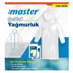Master Tek Kullanımlık Şeffaf Yağmurluk