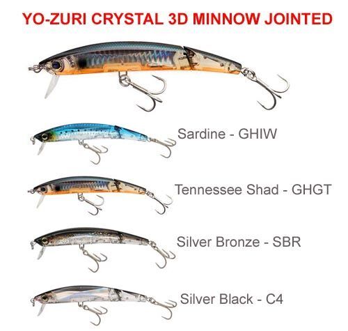 Yo-Zuri CRYSTAL 3D MINNOW JOINTED 100mm  15 GR