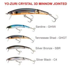 Yo-Zuri CRYSTAL 3D MINNOW JOINTED 100mm  15 GR