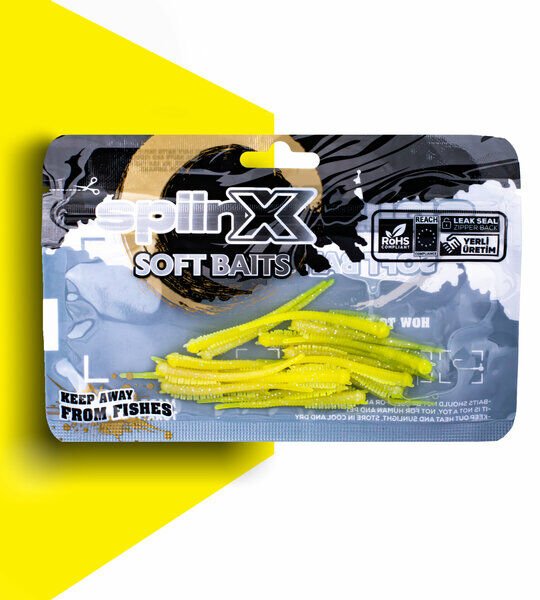 Spınnx Sandworm Silikon 6 Cm 18 p Uv Sugar Glow Lemonade