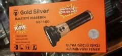 Gold Silver Gs-14800  Ultra Güçlü 100w  Alüminyum El Feneri – 6000 Lümen