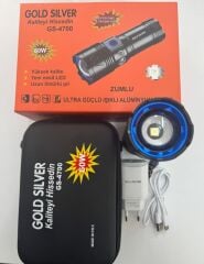Gold Silver 60 Watt Şarjlı Alüminyum Fener GS-4700